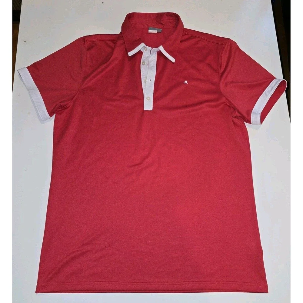 J. Lindberg Red Polo Golf Shirt